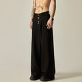 Men's Solid Color Polyester Casual Vertical Tube Wide-leg Pants