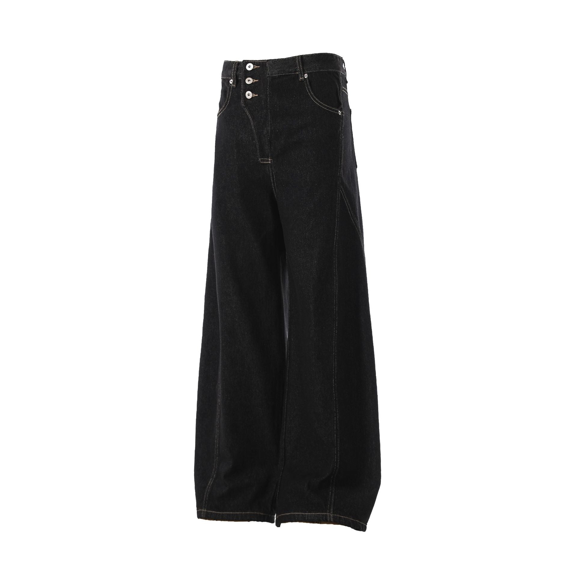 Irregular Design Men's Loose Curved Jeans