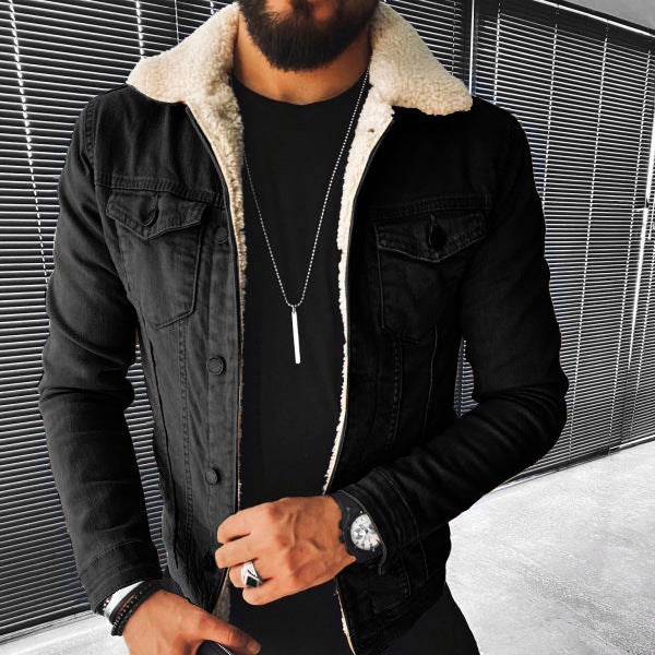 Leisure Punk Motorcycle Plus Cotton Lamb jacket
