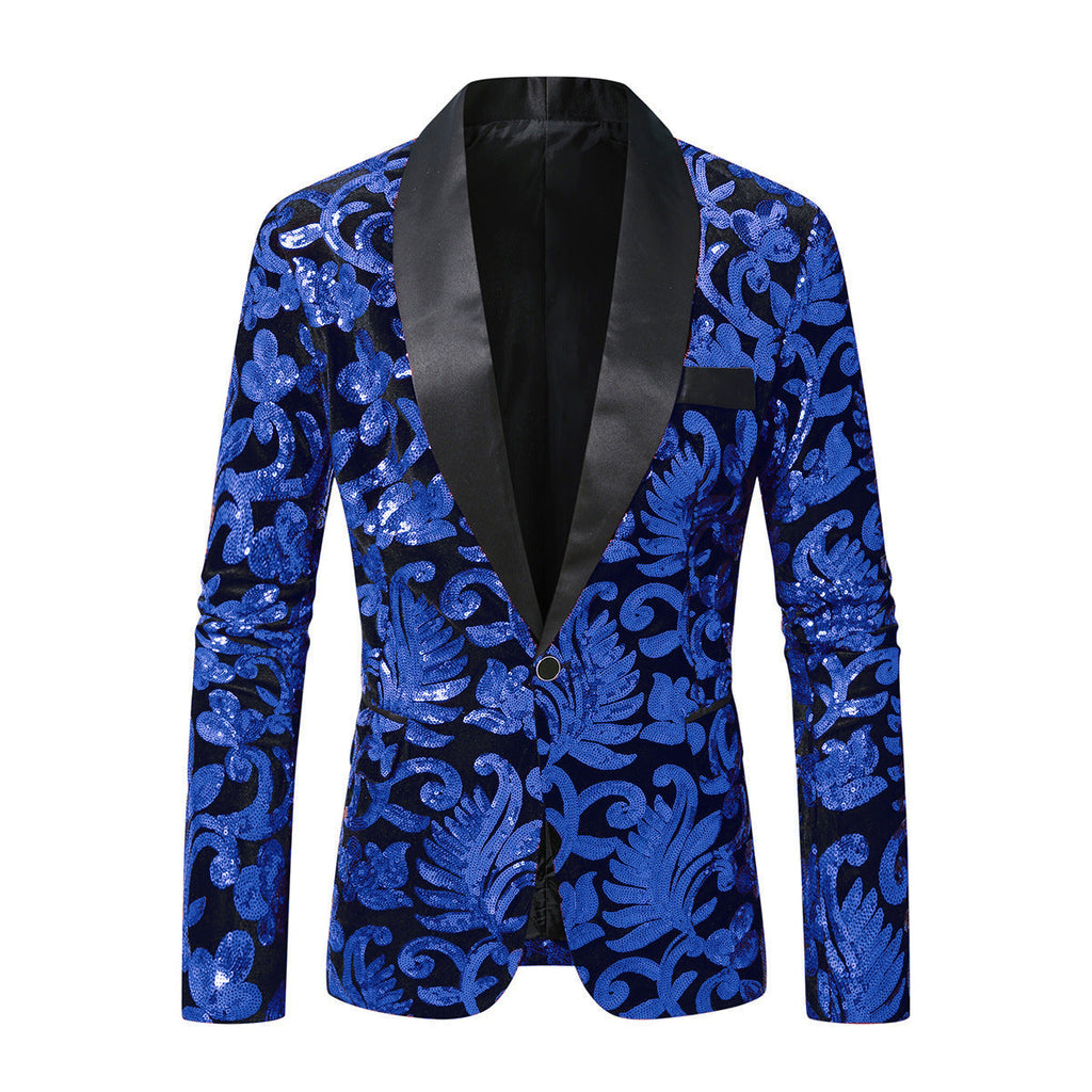 Men's Loose And Versatile Velvet Sequin Suit Jacket