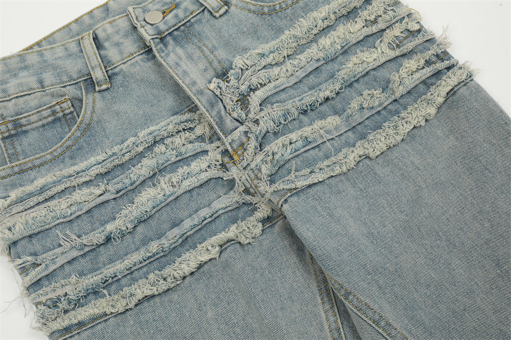 Niche Loose Denim Trousers Men's Design Sense