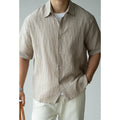 Slightly Wrinkled Light Business Shirt Men's Lapel Short Sleeve Shirt