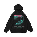 Washed And Worn Large Print Hoodie Loose Heavy Weight Terry Sweater