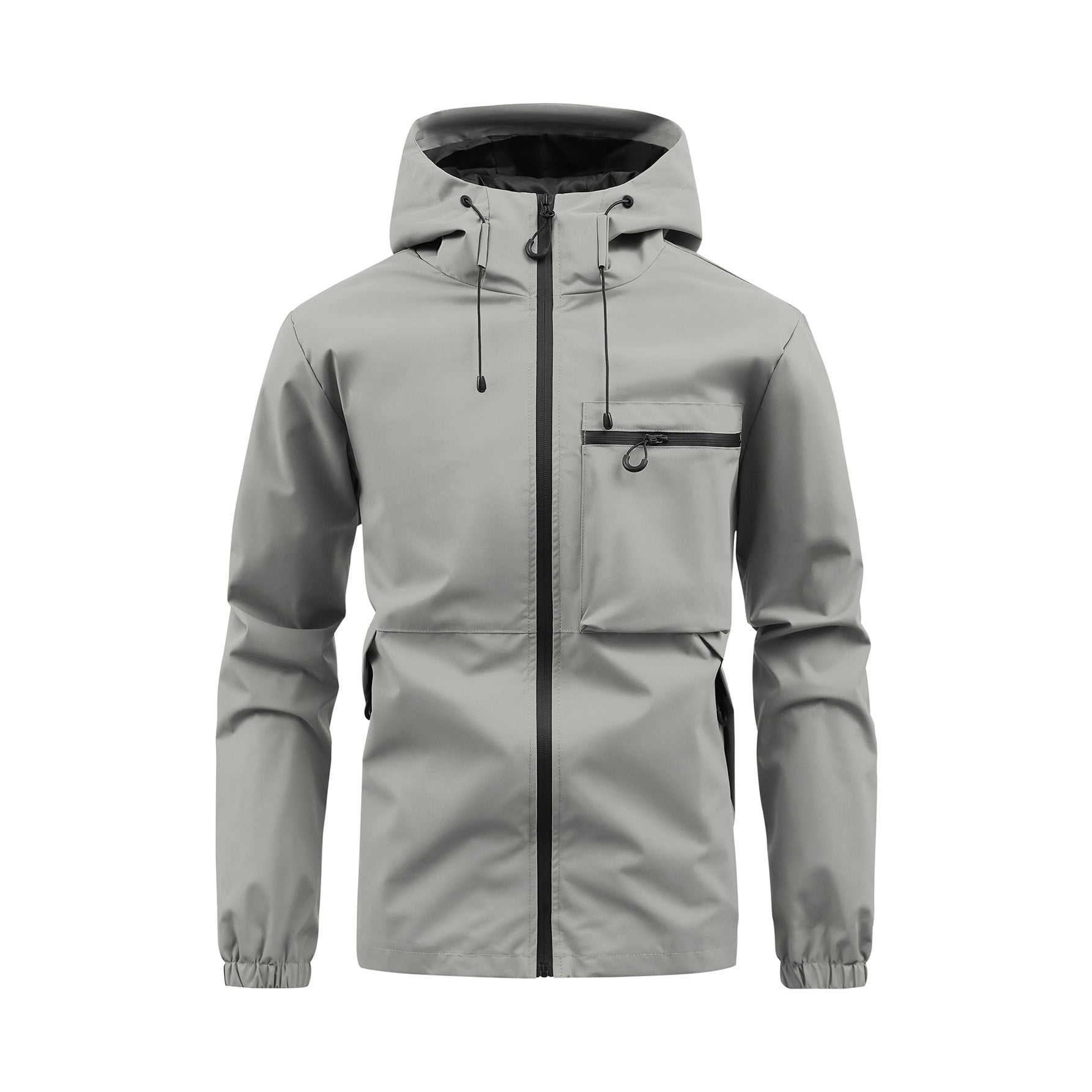 Men's Fashion Casual Hooded Solid Color Multi-pocket Work Pants Outdoor Coat