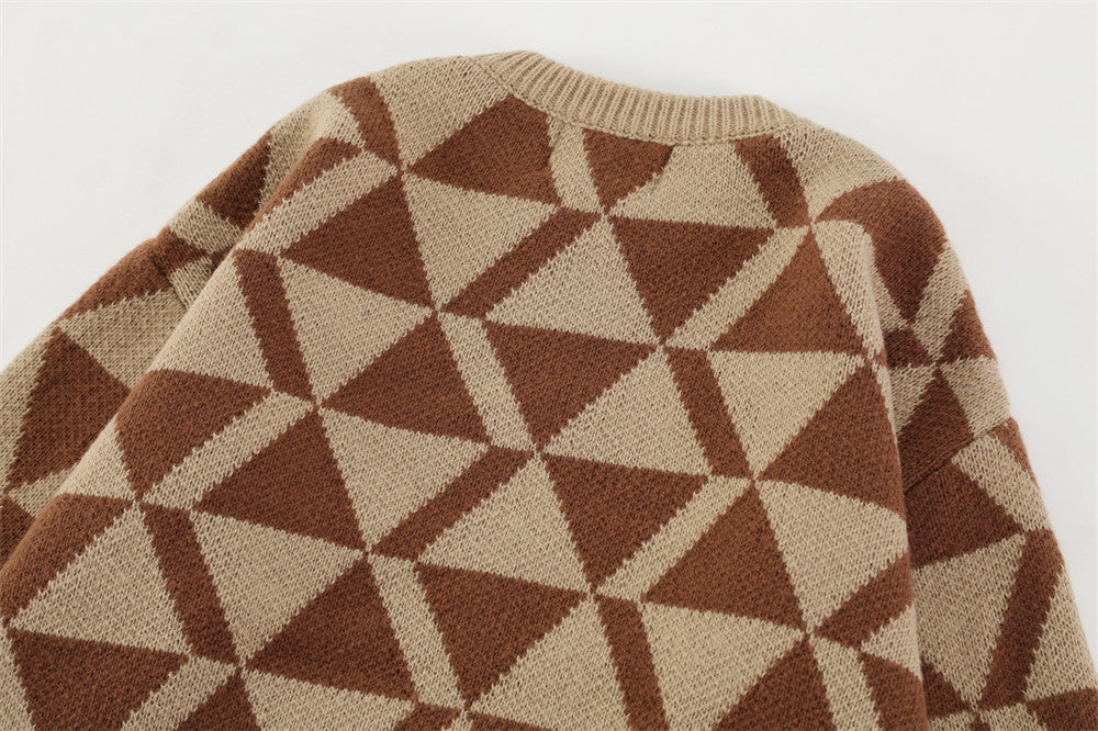 Triangle Pattern Men's Sweater Niche Design