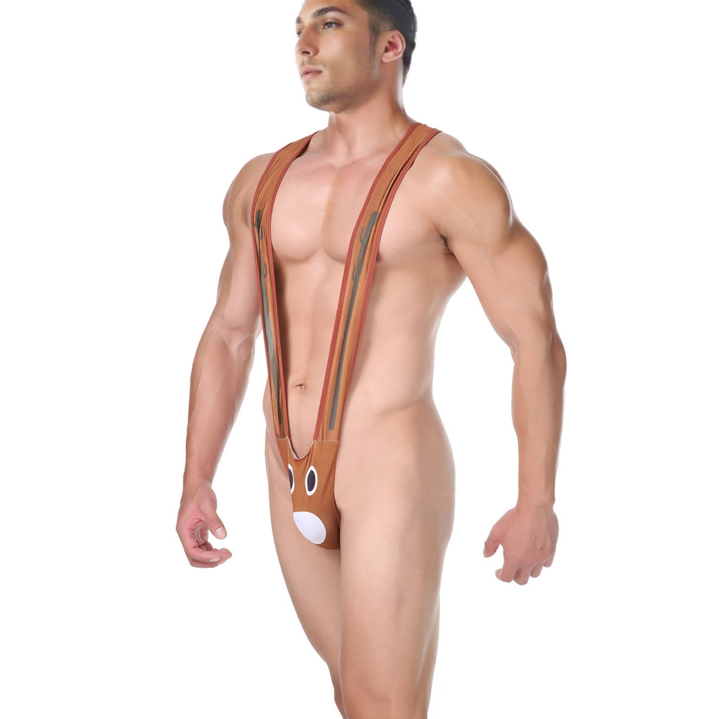 Men's Underwear Christmas Elk Sexy Jumpsuit European And American New Year