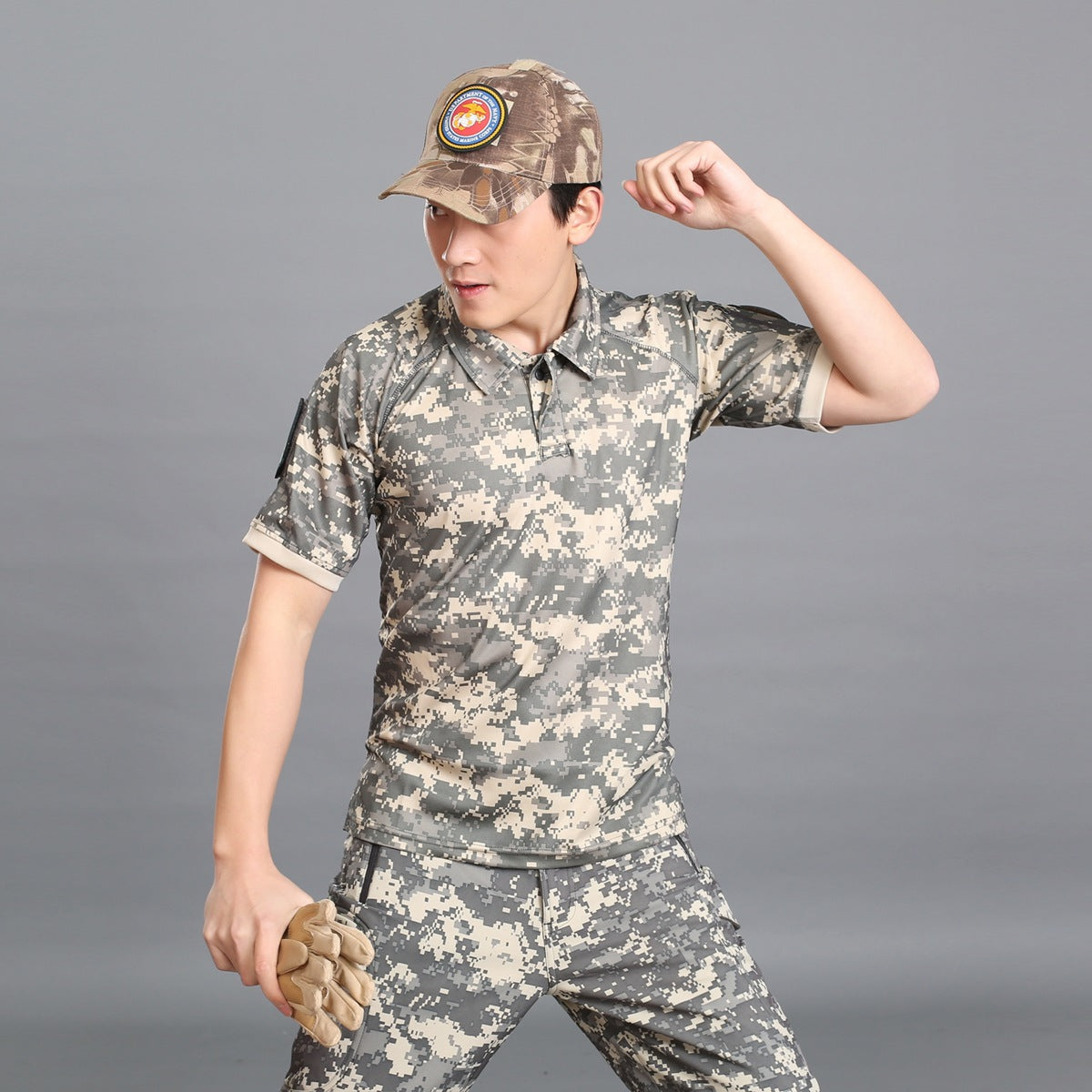 Tactical Camouflage Lapel T-shirt Outdoor