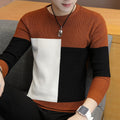 Korean Slim Top Men's Knitted Shirt Youth Round Neck Sweater