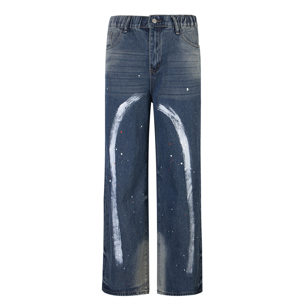 Painting Splash Ink Do The Old Cowboy Straight-leg Pants Men