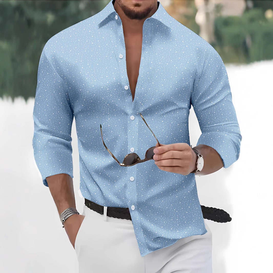 Polka Dot Bronzing Printed Casual Long Sleeve Shirt