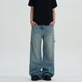 Washed Jeans Loose Wide Leg Straight Mop Trousers