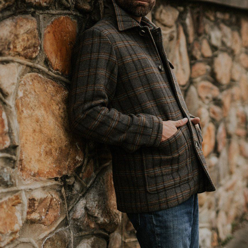European And American Plaid Fashionable Jacket For Men