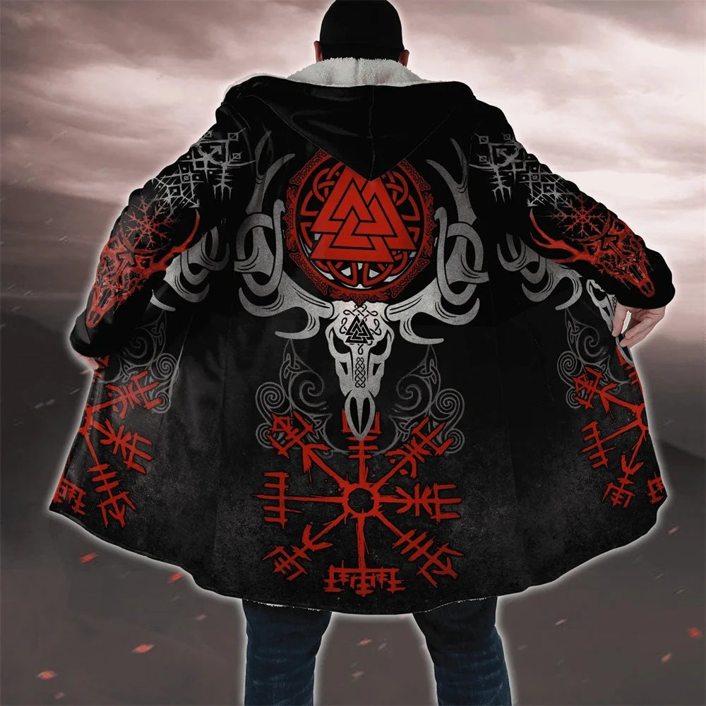 Men's Wool Fleece Hooded Cape