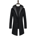 hooded wool trench coat