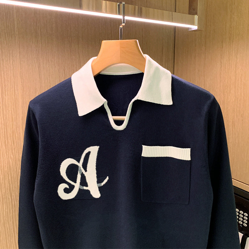 European And American Polo Long Sleeve sweater