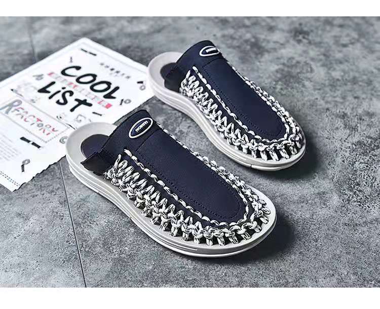 Fashion Simple Men's Woven Sandals And Slippers