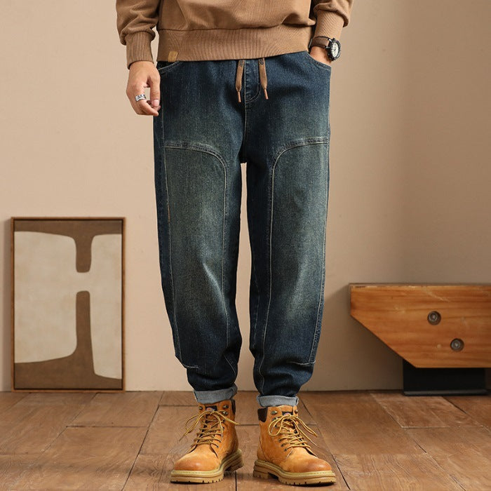 Loose Elastic Long Jeans For Men
