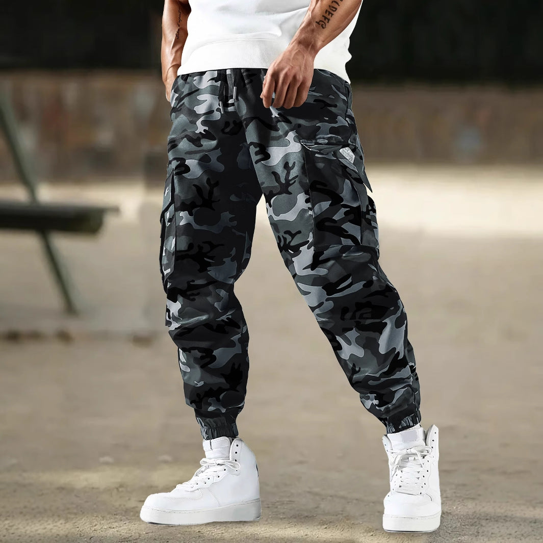 Men's Fashion Camouflage Work Pants With Side Pockets Casual Regular