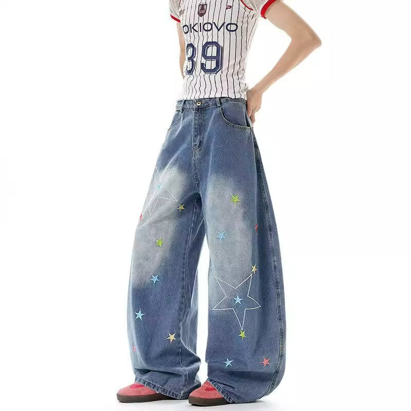 Fashion Wash Vintage Embroidered Jeans For Men