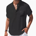 Loose Lapel Five-quarter Sleeve T-shirt
