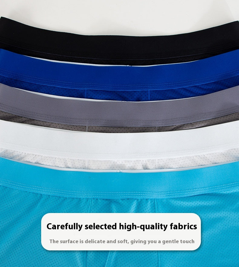 Men's Lengthened Boxers Breathable Mesh Underpants Sports