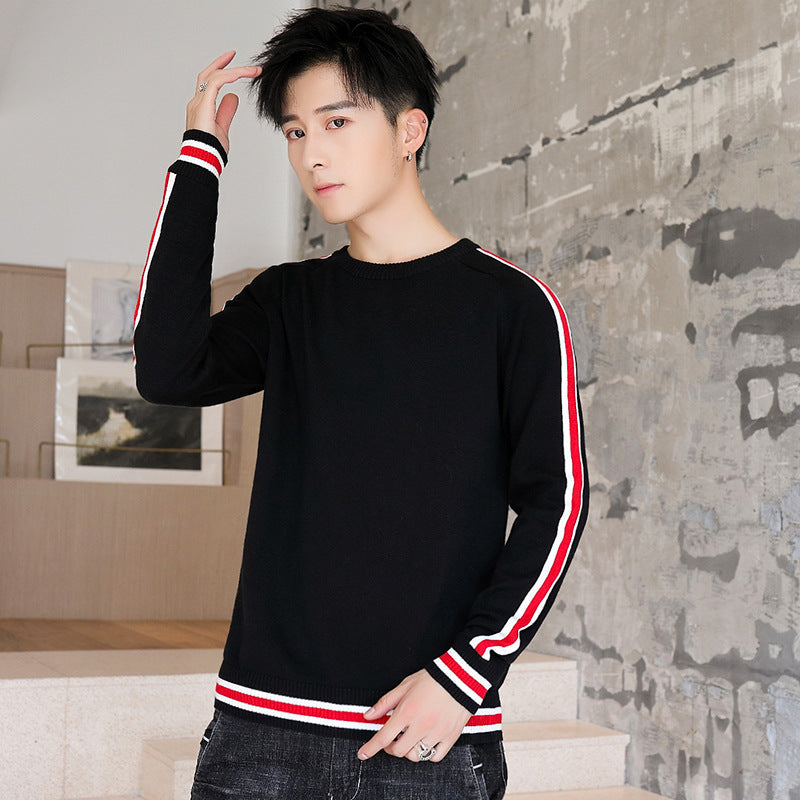 New Sweater Men's Round Neck Sweater Casual All-Match Base Sweater