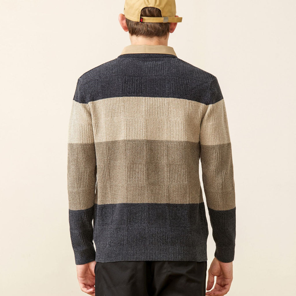 Men's Autumn And Winter Casual Striped Lapel Sweater