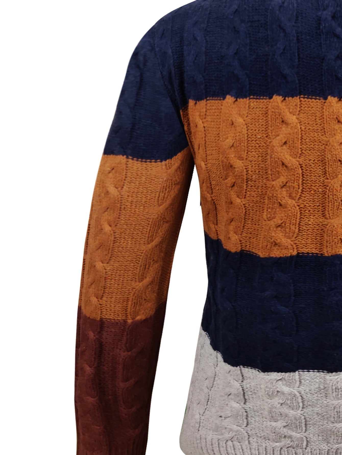 New Men's Color Contrast Knitwear Casual Long Sleeve sweater