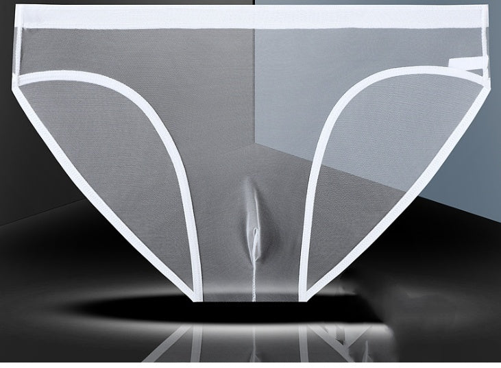 Men's Underwear Ice Silk Briefs Fully Transparent Seamless Shorts