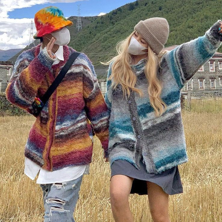 Autumn Contrast Color Pattern Sweater