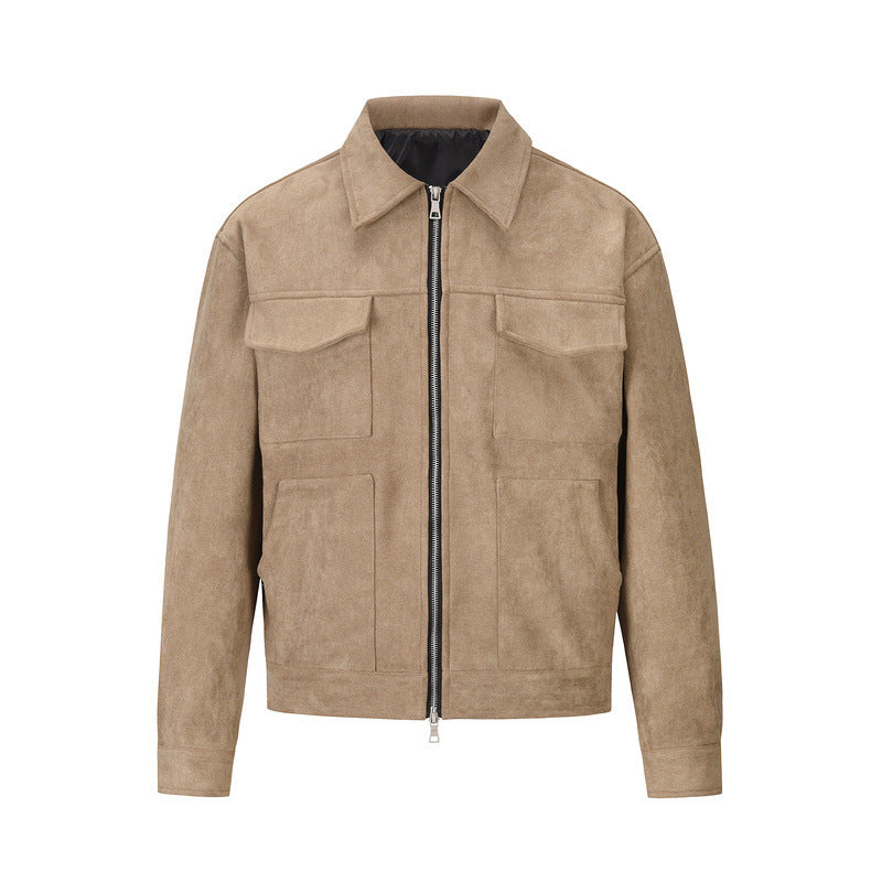 Thickened Zipper Big Pocket Jacket Coat