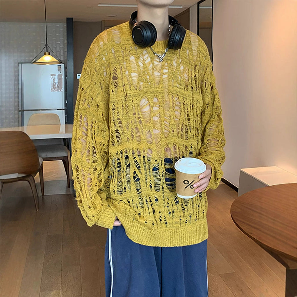Early Spring Design Hollow Loose Thin Sweater