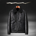 Men's Leather And Fur Motorcycle Jacket