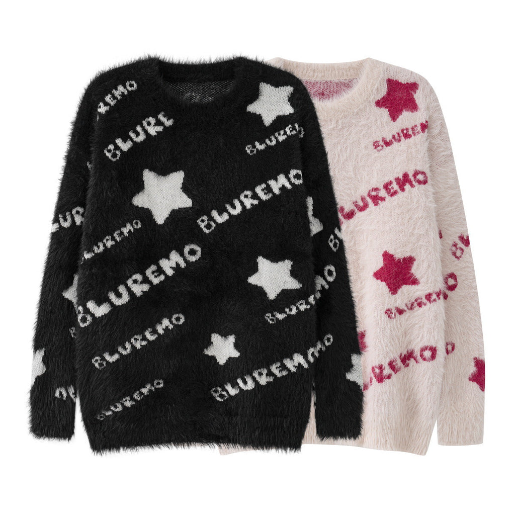 Simple Couple Knitted Sweater High Sense