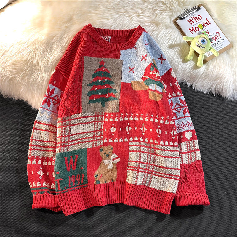 Men's Ins Trendy Round Neck Japanese-style Retro sweater
