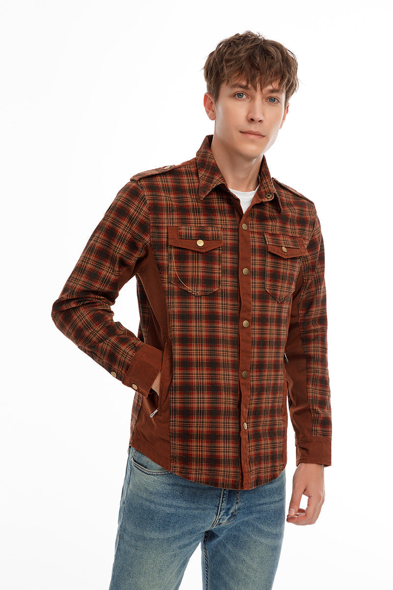 Men Plaid Casual Autumn Winter Jacket Men Slim Fit Jacket