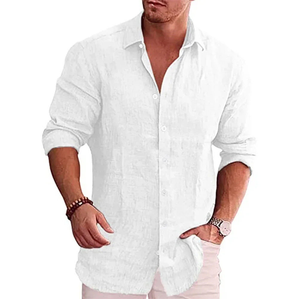 3D Printed Casual Men's Solid Color Shirt Slim Lapel