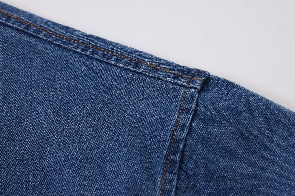 Maychao Heavy Washed And Worn Destroyed Denim Jacket