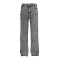 Heavy Industry Washed And Worn Denim Cargo Pants Retro Loose Wide Leg Straight Mop Trousers