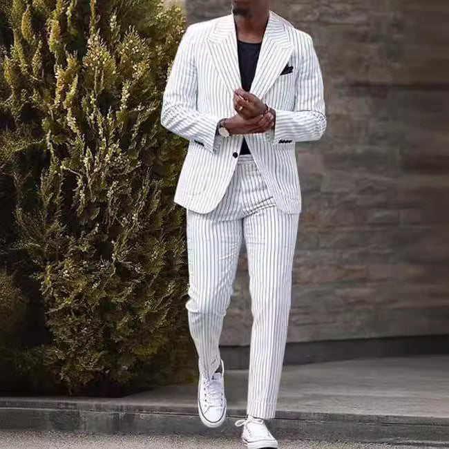 American Light Luxury Business Casual Striped Suit