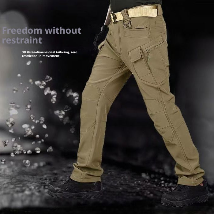 Autumn And Winter Outdoor Tactics Pants Men's Loose Large Size Plus Velvet