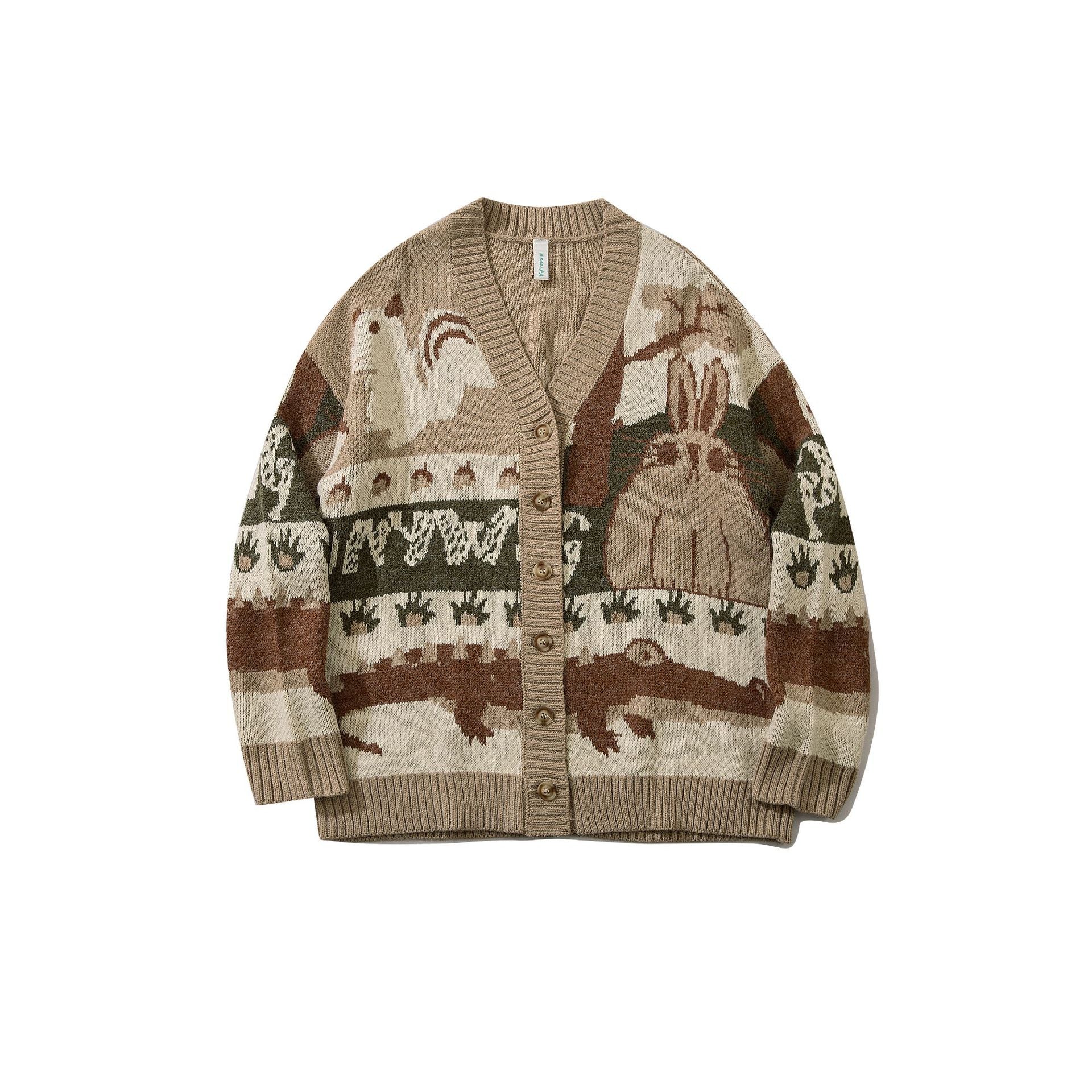 Round Neck Daily Retro Sweater Male Tide Card Autumn And Winter