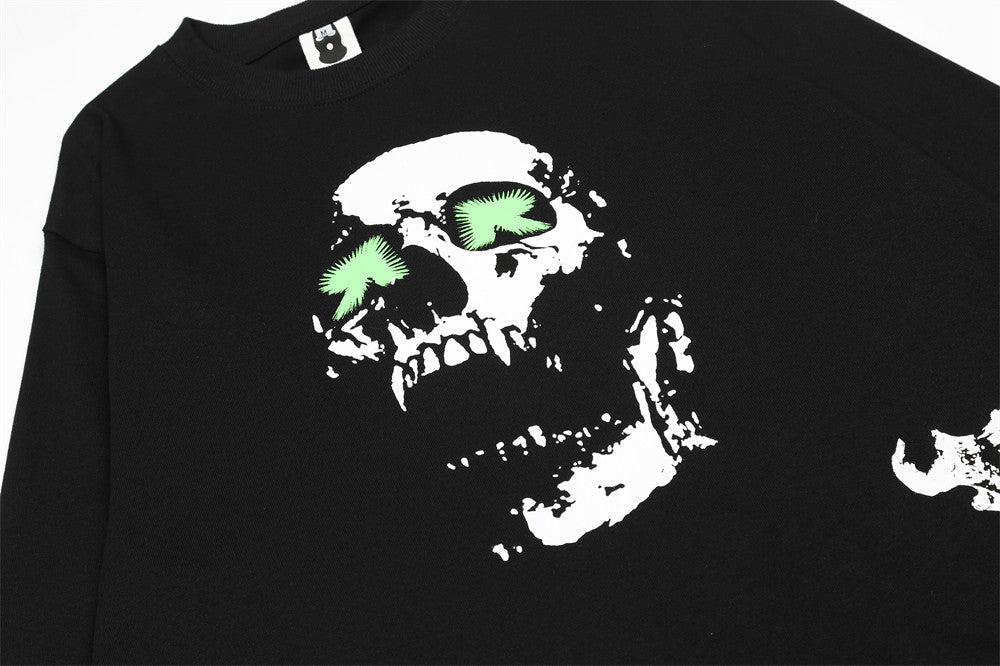 Skull Print Long Sleeve T-Shirt Men's High Street
