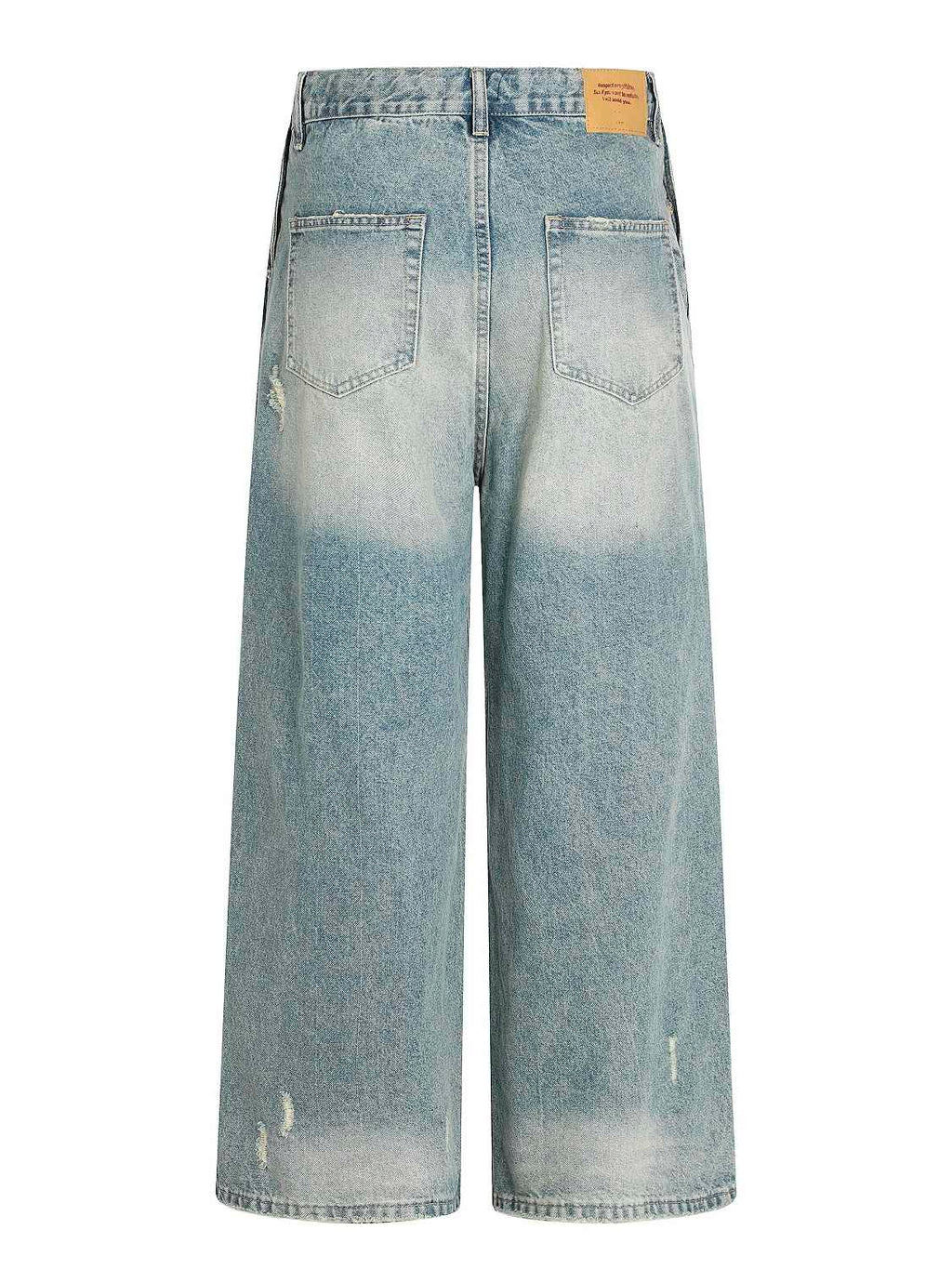 Water Washed Hole Jeans Summer Loose Straight