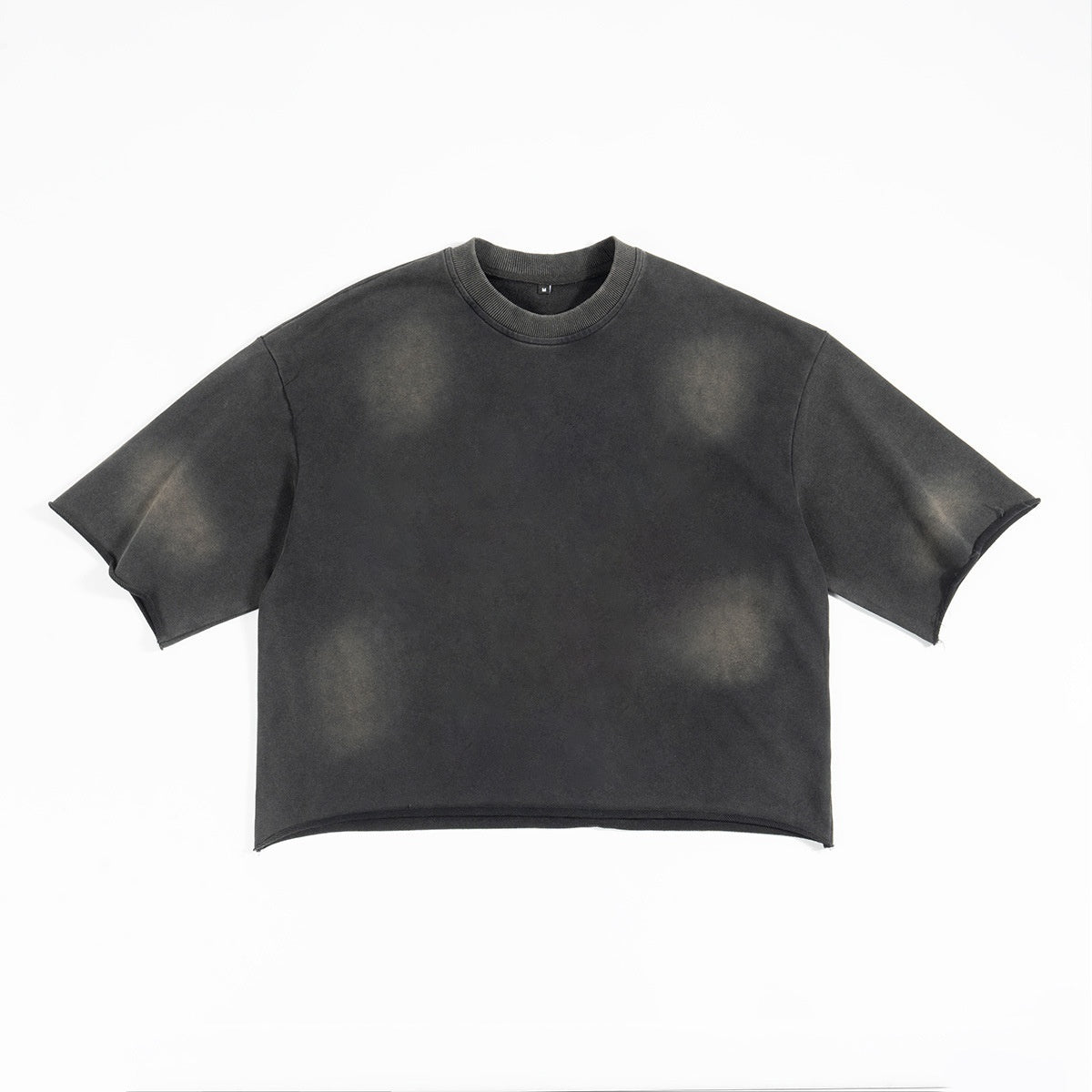 Terry Distressed T-shirt Men's High Street Loose Edge Washed-out Vintage
