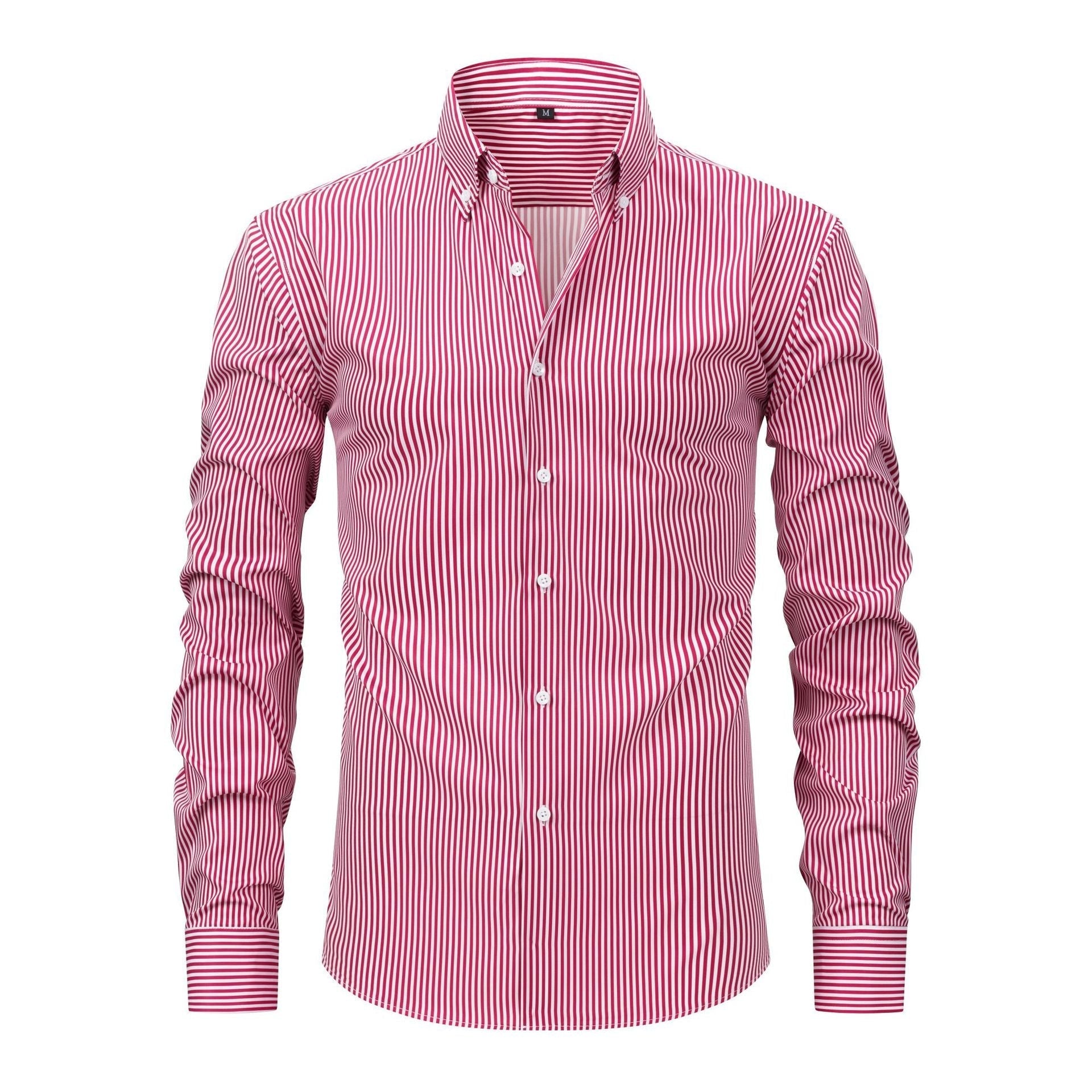 Non-ironing Anti-wrinkle Business Casual Striped Long-sleeved Men's Shirt