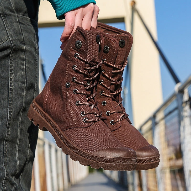 Platform High-top Canvas Flanging Martin Fashionable Shoes