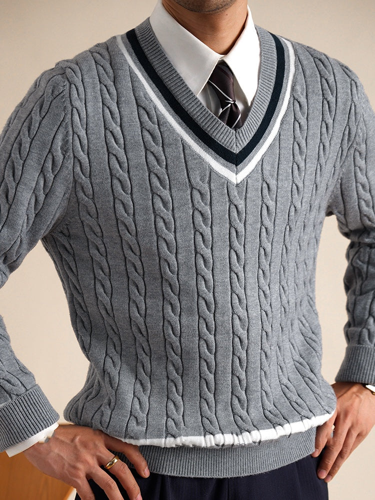 Men's College Style Casual Base Ride Thermal Head Cover Knitwear