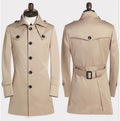 Men's Lapel Single Breasted Medium Length Trench Coat