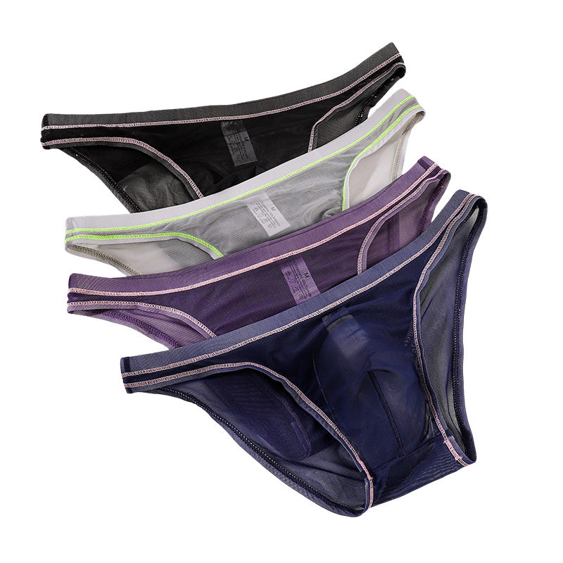 New Sexy Transparent Men's Triangle Underwear Comfortable Breathable Stretch